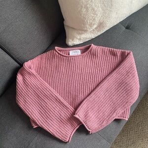 Zara girls crop knit sweater 11-12Y